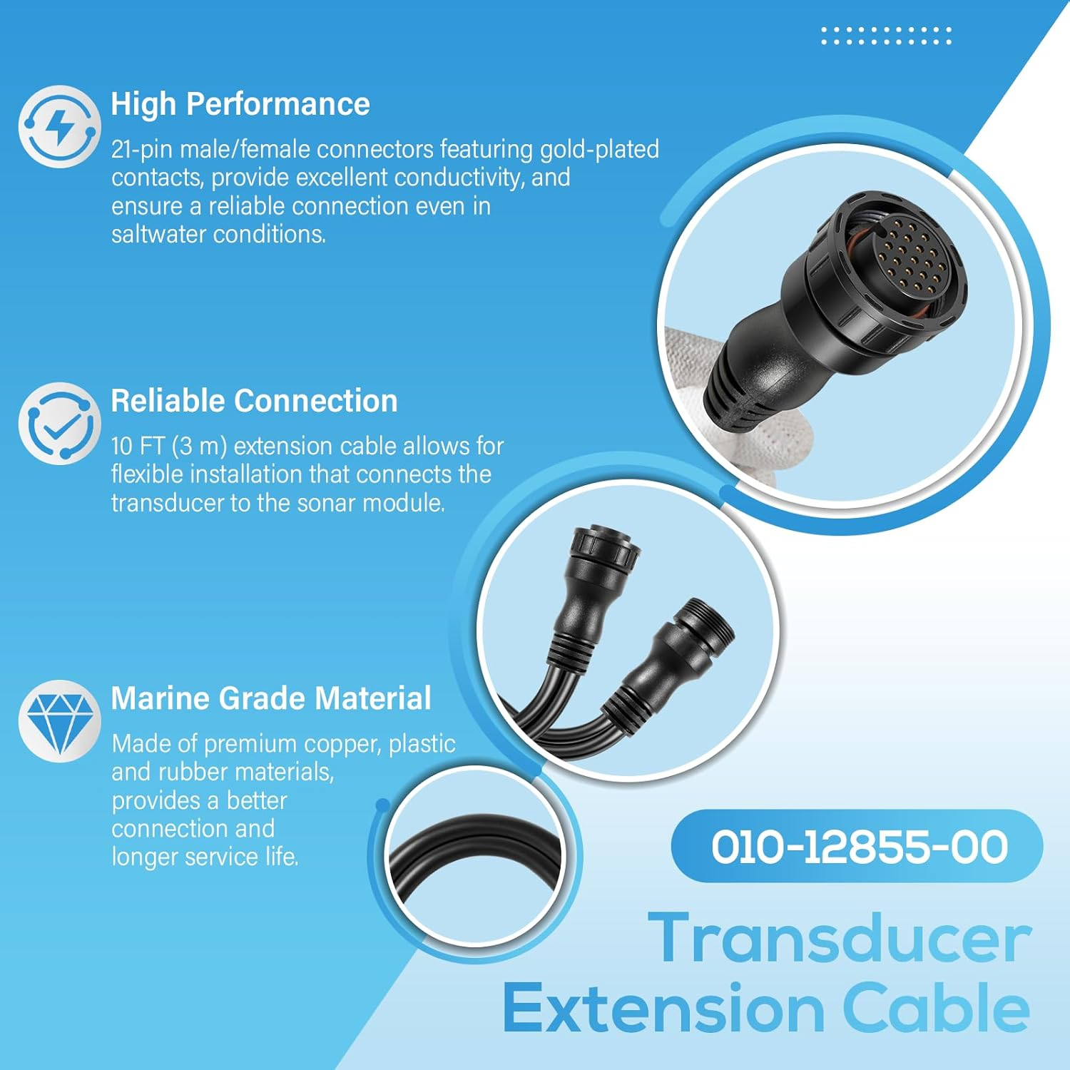 010-12855-00 Ship Transducer E - Fish Finder Cable recension och pris
