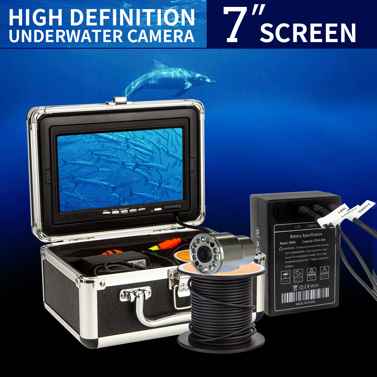 IP68 full waterproof 12 LEDS 7 - Fish Finder Case recension och pris