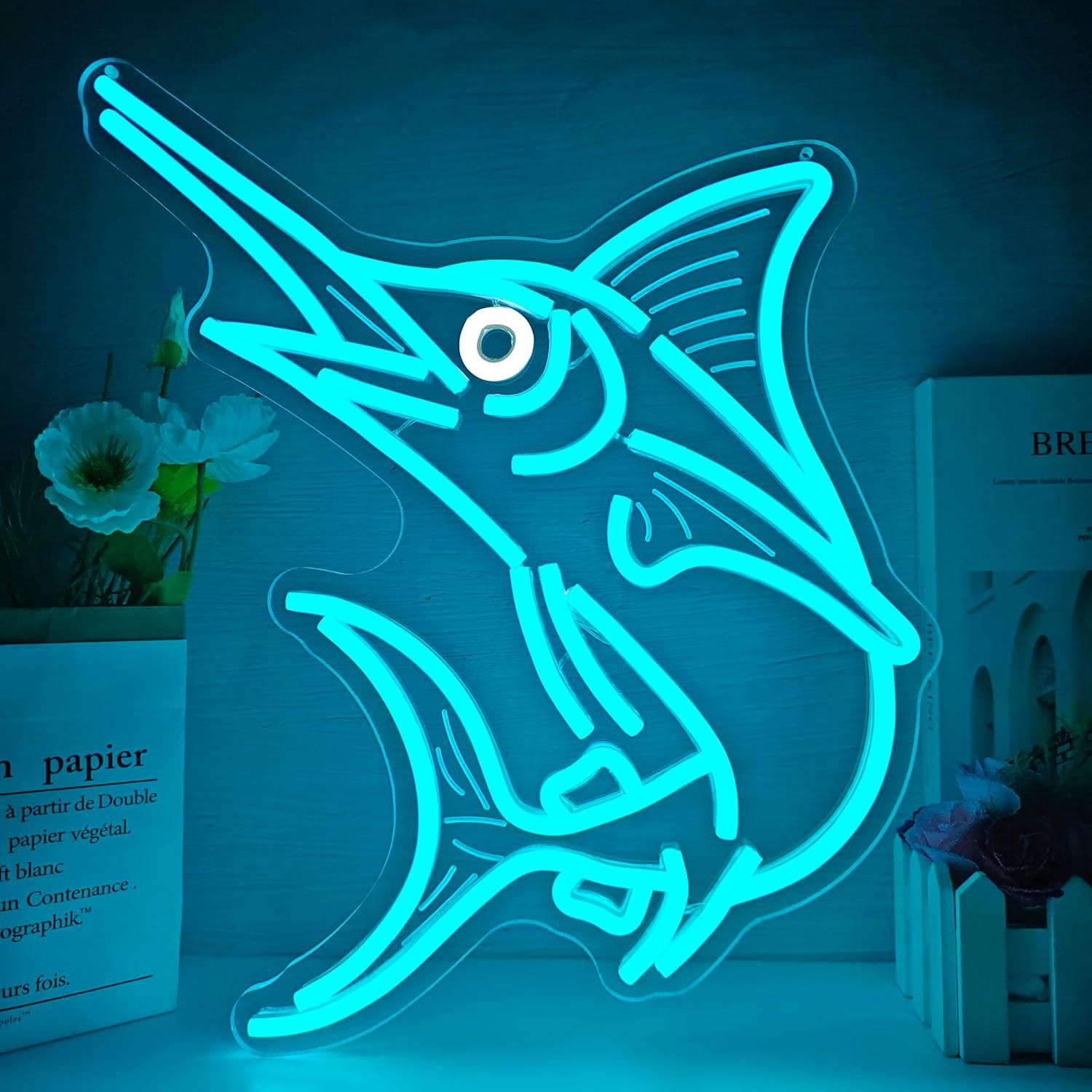 Marlin Fish Neon Sign Deep Sea - Fishing Light recension och pris