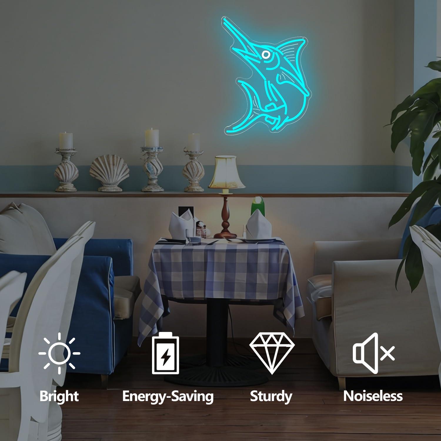 Marlin Fish Neon Sign Deep Sea - Fishing Light recension och pris