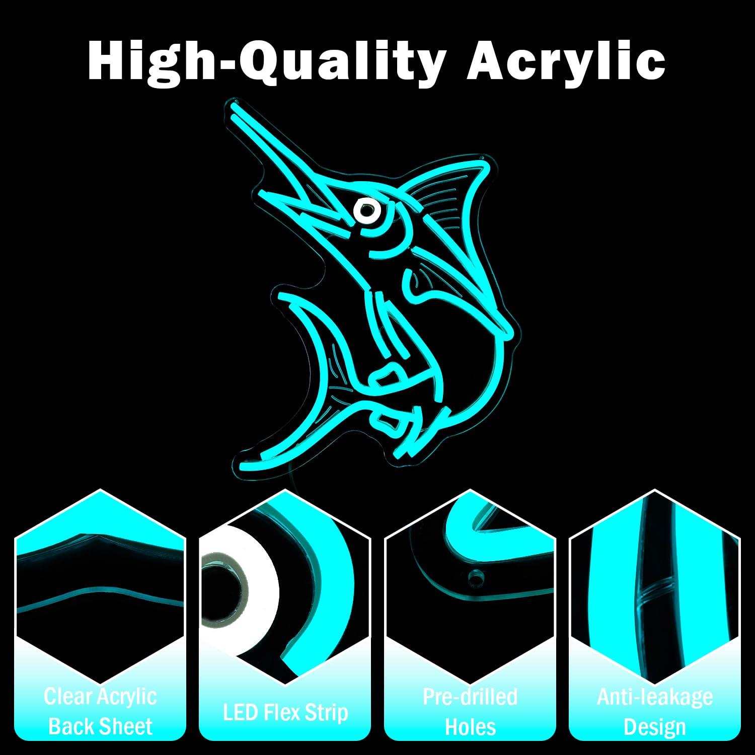 Marlin Fish Neon Sign Deep Sea - Fishing Light recension och pris