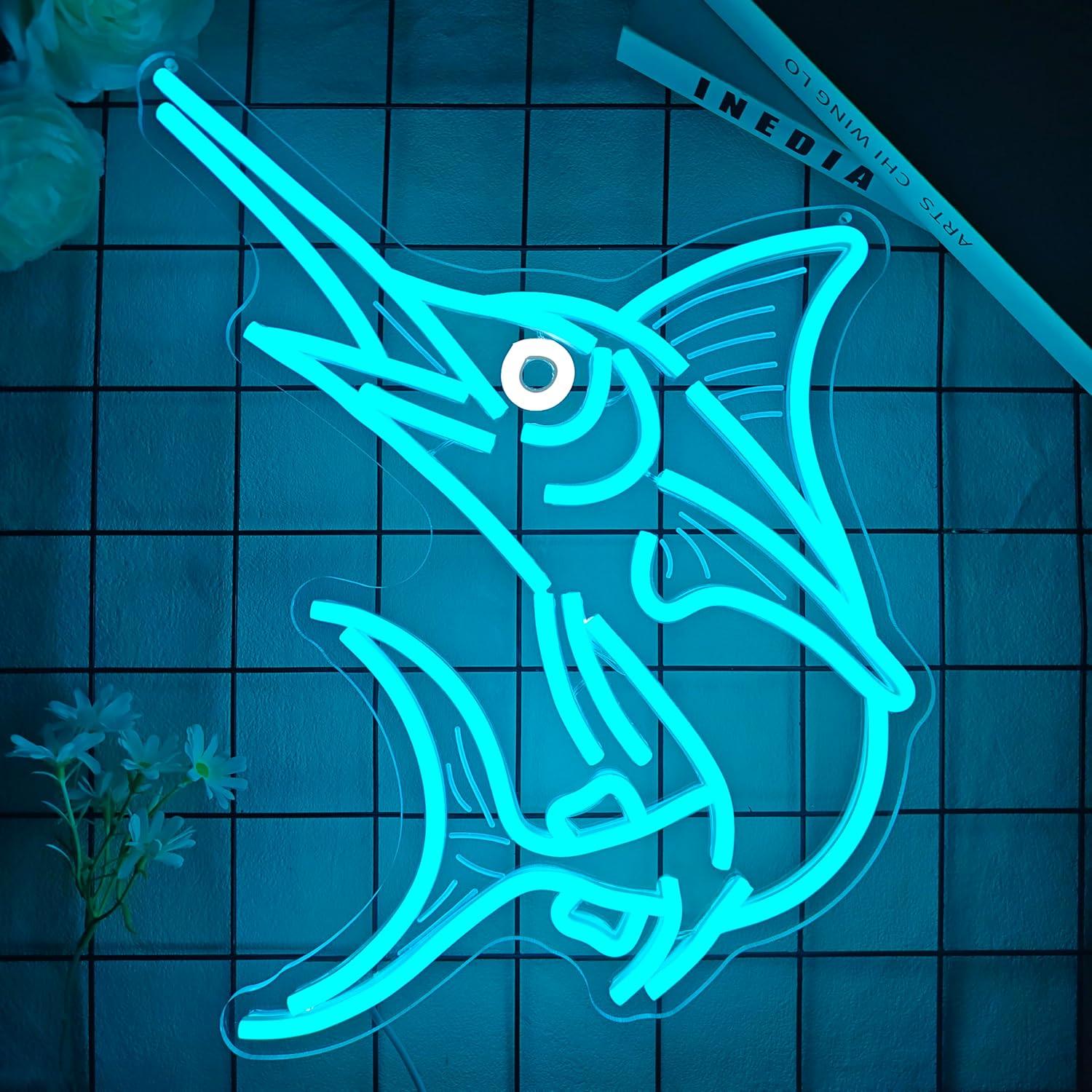Marlin Fish Neon Sign Deep Sea - Fishing Light recension och pris