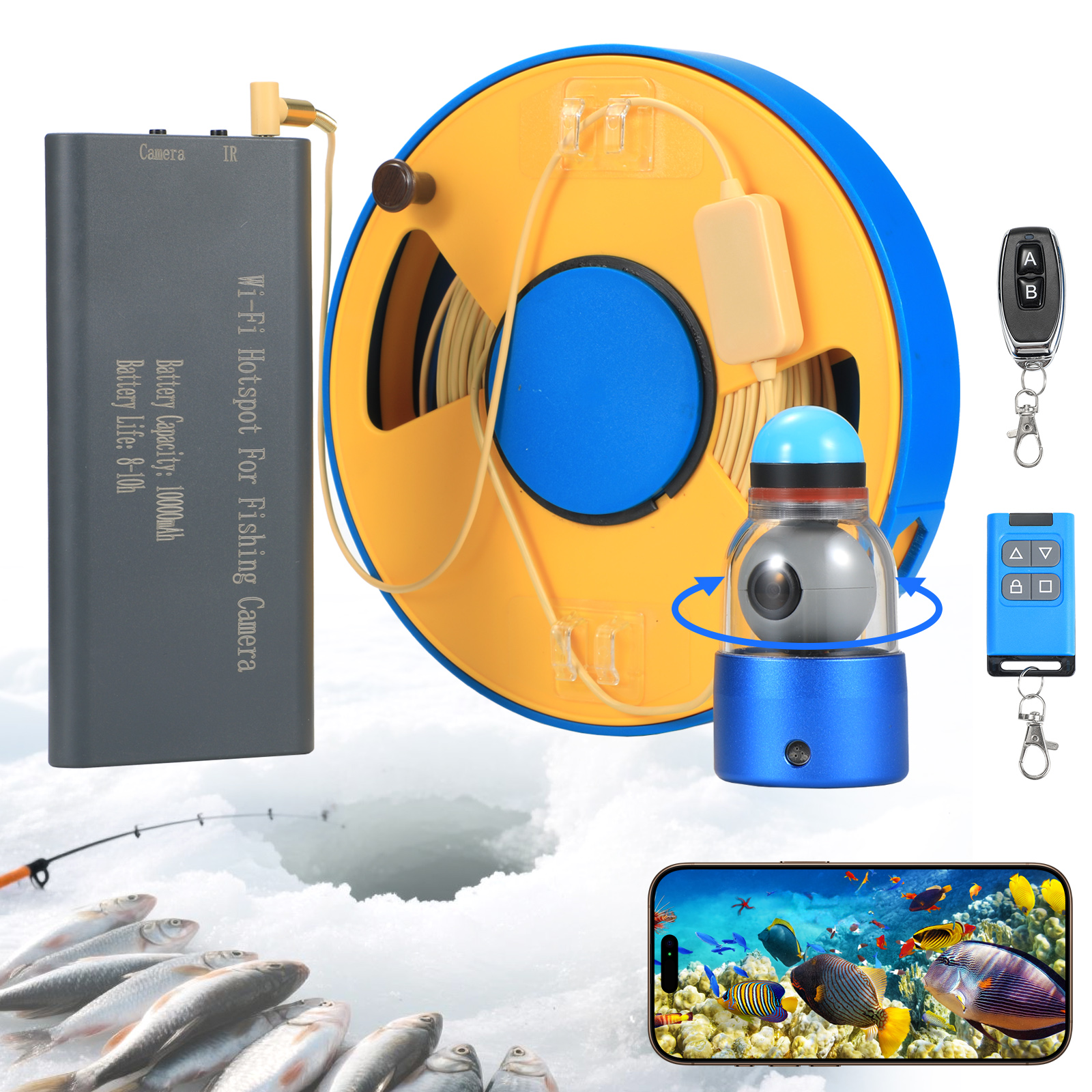 WIFI 360° Underwater Fishing C - Fish Finder Portable recension och pris