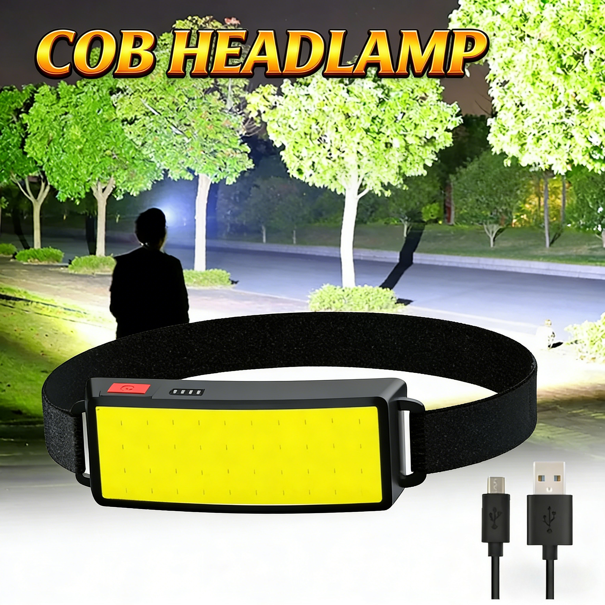 COB Portable LED Headlights Ou - Fish Finder Battery recension och pris
