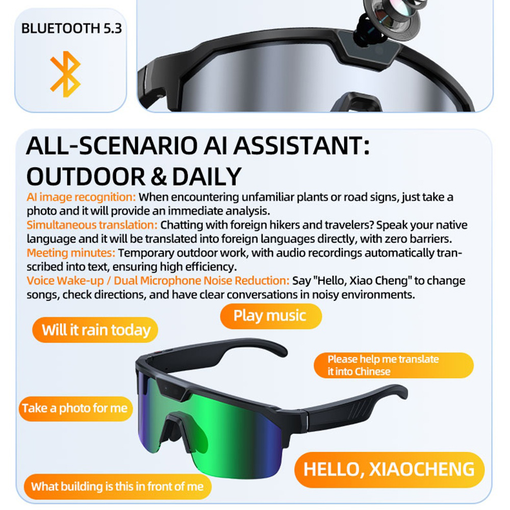 AI Smart Cycling Glasses Men W - Fishing Camera recension och pris
